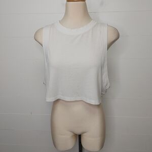 Lululemon All Yours white crop tank top S/M